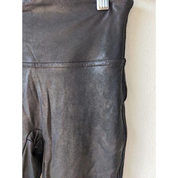 Spanx Size Small Faux Leather Leggings Pants Black High Rise Pull On Stretch - Picture 5 of 12